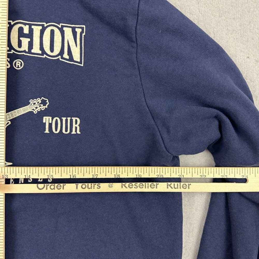 True Relgion Hoodie Men Large Blue Full Zip Sweatshirt Horsehoe Embroidery L